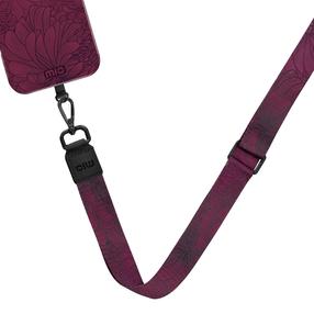 Tālruņa siksniņa Mio Lanyard Berry Blooms, violeta krās., Universāla