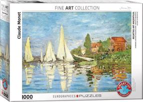 Dėlionė Eurographics Fine Art Claude Monet Regattas Art Argenteuil, 67.3 cm x 48.9 cm, 1000 vnt., įvairių spalvų
