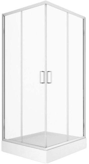 Душевая кабина Showerstyle Privia, квадратная, 80 см x 80 см x 201 см, белый цв./хромовый цв./закаленный