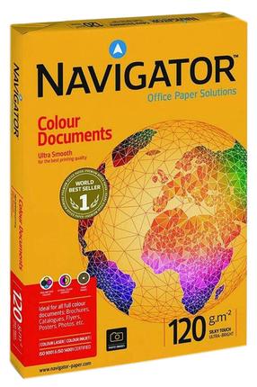 Офисная бумага Navigator Colour Documents, A4, 120 g/m², белый цв., 29.7 см x 21 см, 250 стр. шт.