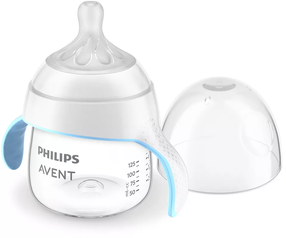 Vaikiškas puodelis Philips Avent Natural Response Trainer Cup, 150 ml, 4 mėn., plastikas/silikonas, skaidri sp./balta sp.