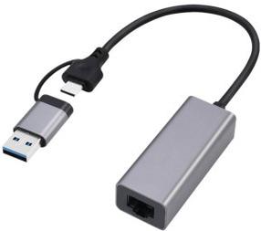 Adapter Gembird A-USB3AC-LAN2G-01 USB Type-A, USB Type-C, hall v.
