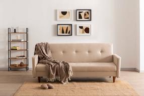 Sofa-lova Hanah Home Hiko 859FTN2811, kreminė sp., 55 x 200 cm x 83 cm