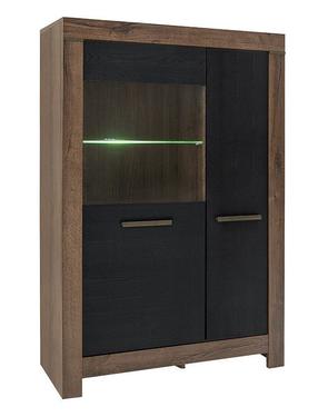 Vitrina Balin S365-REG1D1W-DMON/DCA, ąžuolo/juoda, 100.5 cm x 39.5 cm x 148.5 cm