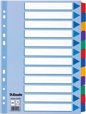Skirtukas Esselte, A4 Mėlyna/Raudona/Geltona