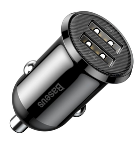 Automobilinis įkroviklis Baseus Grain Pro CCALLP-01, 2 x USB, juoda sp.