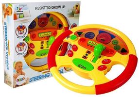 Interaktīva rotaļlieta, stūre Lean Toys Intelligence, 27 cm, sarkana krās./dzeltena krās.
