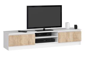 TV galds Akord RTV K160, balts krās./sonoma ozola krās., 40 cm x 160 cm x 33 cm