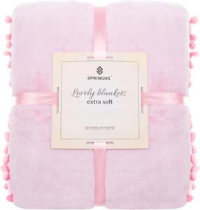 Pledas Springos Lovely Blankets Extra Soft, rožinė sp., 200 cm x 220 cm