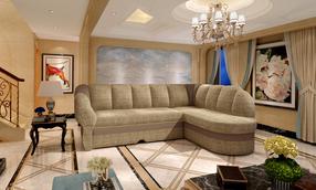 Kampinė sofa Benano Berlin 03/Soft 15, ruda sp./smėlio sp., dešininė, 180 x 250 cm x 85 cm