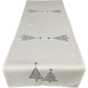 Ziemassvētku galda celiņš taisnstūrveida BNA02-1, balta krās./pelēka krās., 40 x 110 cm