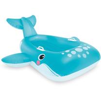 Pripučiamas plaustas Intex Blue Whale Ride-On, 168 cm x 14 cm, mėlyna sp./balta sp.