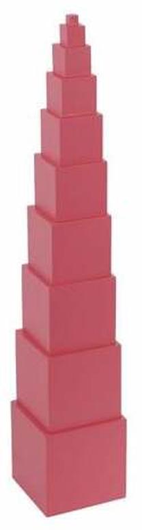 Medinės kaladėlės Eduplay Montessori Rose Tower, rožinė sp., 10 vnt.