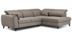 Kampinė sofa Noble Savoi 7, šviesiai ruda sp., dešininė, 201 x 255 cm x 100 cm