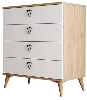 Komoda Kalune Design Versa-Ce 3616, ąžuolo sp./balta sp., 90.8 cm x 80 cm x 45 cm