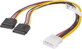Adapter Lanberg 4 pin Molex male, SATA 15 pin female, 0.3 m