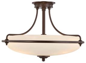 Lampa griesti Elstead Lighting Griffin QZ-GRIFFIN-SFM-PN, E27, 4 x 60 W, balta krās. / bronzas krās., 52,8 x 52,8 cm