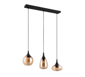 Светильник потолочный Trio Lumina, E14, 3 x 40 Вт, янтарный цв. / черный цв.