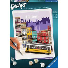 Tapymas pagal skaičius Ravensburger CreArt Colorful Lisbon, ruda sp./raudona sp./geltona sp.