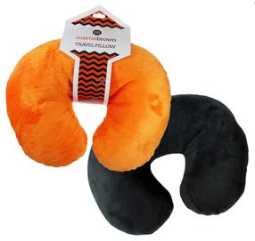 Ceļojumu spilvens Bottari, melna krās./oranža krās., 30 cm x 30 cm