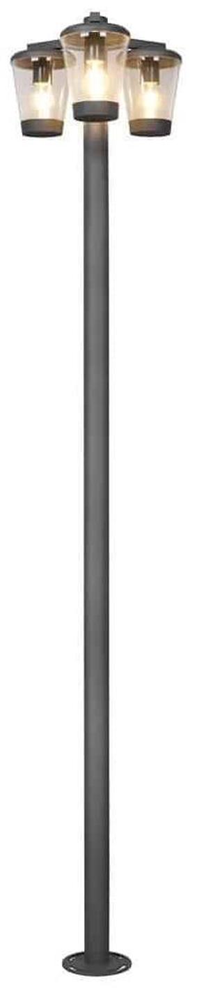 Brīvi stāvošs āra gaismeklis Trio Cavado 411060342, 40W, E27, IP44, antracīta krās., 44 cm x 220 cm