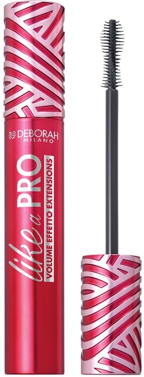 Skropstu tuša Deborah Milano Like A Pro Volume, 13 ml, melna krās.
