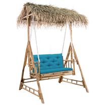 Lauko sūpynės VLX Palm Leaves, ruda sp./žydra sp., 135 cm x 99 cm x 202 cm