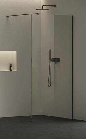 Стенка для душа Ravak Walk-In Air, 110 см x 200 см, прозрачный цв./черный цв./закаленный