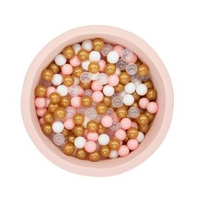Baseins ar bumbiņām Kalune Design Bubble Pops, ⌀ 85 cm, 200 gab, caurspīdīga krās./zelta krās.