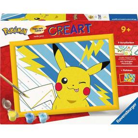 Tapymas pagal skaičius Ravensburger CreArt Cheeky Pikachu, įvairių spalvų