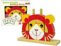 Medinės kaladėlės Lean Toys 3D Leo, 12 vnt.