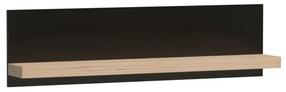 Sieninė lentyna Moderno C-9, ruda sp./juoda sp., 32 cm x 120 cm x 18 cm