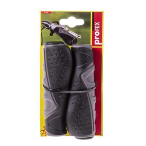 Велосипедная ручка, набор Profex Comfort 91782, резина, черный цв./серый цв., 2 шт.