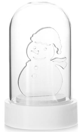 Dekoracija DecoKing Snowman, 9 cm, 5.5 cm, skaidri sp./balta sp.