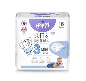 Подгузники Happy, 3 размер, 5 - 9 кг, 16 шт.