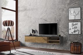TV staliukas ASM Dallas RTV Dallas, antracito sp./ąžuolo sp., 180 cm x 30 cm x 40 cm
