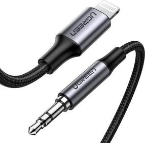 Kabelis Ugreen Lightning - mini Jack 3.5, 3.5 mm female/Apple Lightning, 100 cm, melna krās.