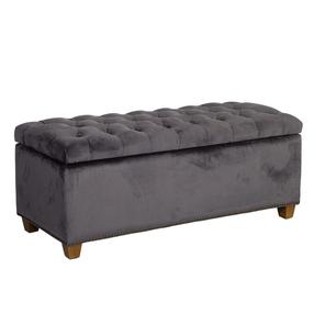Pufas Home4you Holmes Velvet, pilka sp., 112 cm x 46 cm x 47 cm
