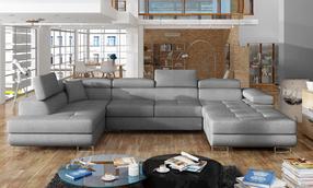Kampinė sofa Rodrigo Cover 87, pilka sp., kairinė, 202 x 345 cm x 90 cm