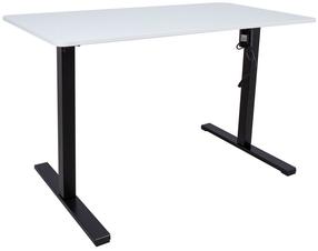 Kompiuterio stalas reguliuojamo aukščio Home4you Ergo Optimal K187022, 120 cm x 60 cm, 71 - 116 cm, balta sp./juoda sp.