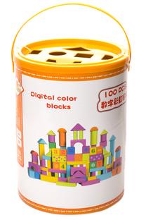 Medinės kaladėlės Digital Color Blocks 9877, 100 vnt.