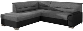 Kampinė sofa Bergen Sawana 21, Soft 11, juoda sp./pilka sp., kairinė, 214 x 247 cm x 83 cm