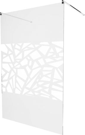 Dušo sienelė Mexen Kioto 800-110-002-01-85, 110 cm x 200 cm, balta sp./chromo sp./grūdintas