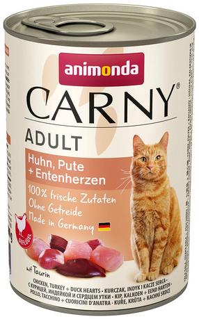 Kassi märgtoit Animonda Carny Adult, kanaliha/kalkun/pardiliha, 0.4 kg