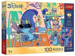 Пазл Trefl Stitch Beach Days 16553, 41 см x 27 см, 100 шт., многоцветный