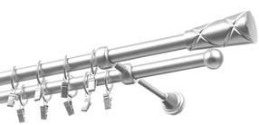 Karnīzes komplekts Olimp Genua, 150 cm, Ø 19 mm, matēta hroma цв.