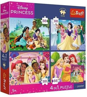 Pusle 4in1 Trefl Romantic Princesses, 28 cm x 20 cm, 352 tk