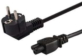 Laidas Savio IEC C5 / Schuko IEC320 C5, Schuko, 1.2 m, juoda sp.