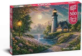 Puzle CherryPazzi Moonlight Lighthouse 20074, 50 cm x 34.5 cm, 500 gab., daudzkrāsaina