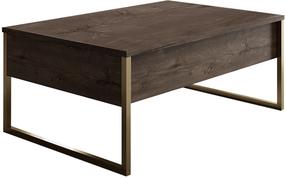 Kavos staliukas Kalune Design Luxe, aukso sp./riešuto sp., 60 cm x 90 cm x 40 cm